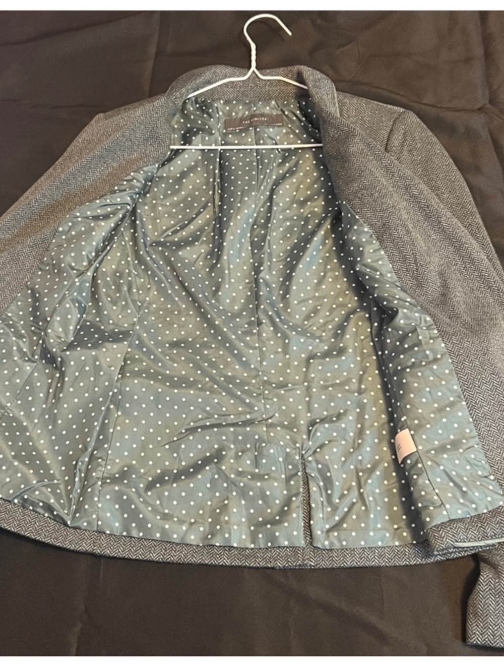 The Limited Gray Single-Button Chevron Design Blazer - Picture 3 of 6